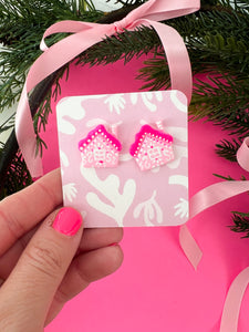 Pink gingerbread house studs