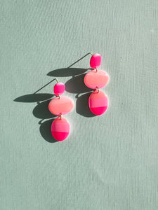 Pink Striped Organic Dangles