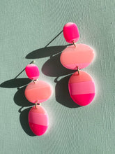 Load image into Gallery viewer, Pink Striped Organic Dangles