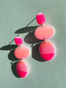 Pink Striped Organic Dangles