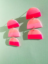 Load image into Gallery viewer, Pink Striped Stacked Dangles