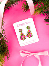 Load image into Gallery viewer, Handpainted Green/Pink Christmas Trees