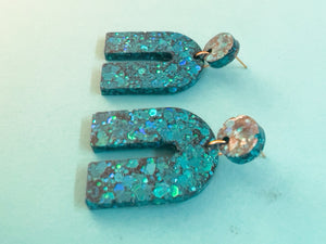 Teal Glitter Arches