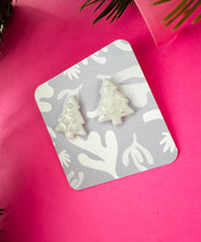 Load image into Gallery viewer, White pearl christmas tree studs